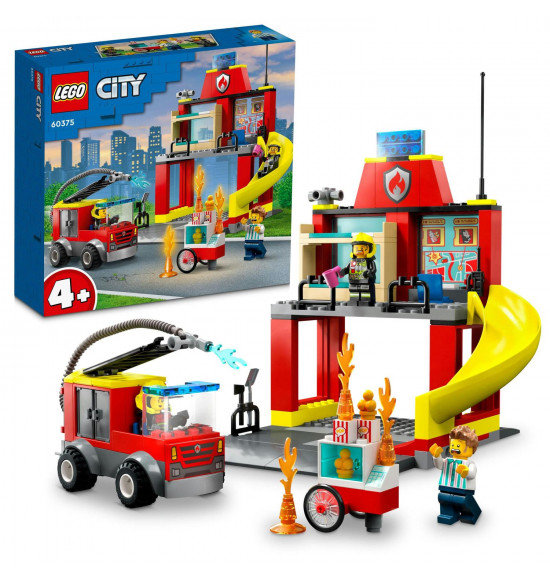 LEGO 60375 Hasičská stanica a auto hasičov