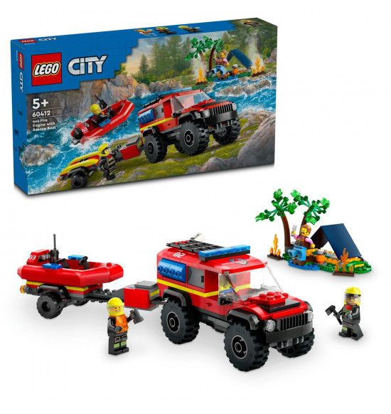 LEGO 60412 Hasičské auto 4x4 a záchranný čln