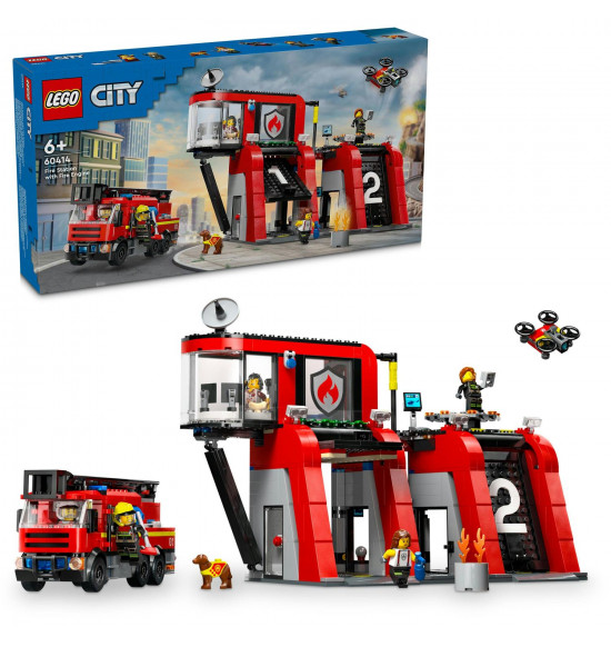 LEGO 60414 Hasičská stanica s hasičským vozidlom