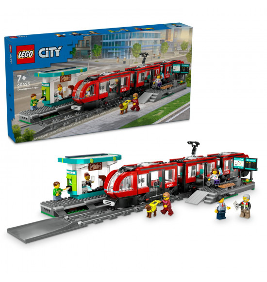 LEGO 60423 Električka a zastávka v centre mesta