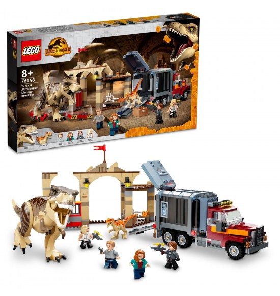 LEGO 76948 Únik T-rexa a atrociraptora