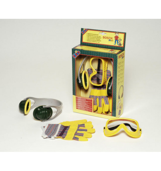 Bosch súprava - slúchadlá, rukavice, okuliare