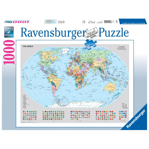 Obrázok Puzzle RAVENSBURGER 1000 dílků - Politická mapa světa