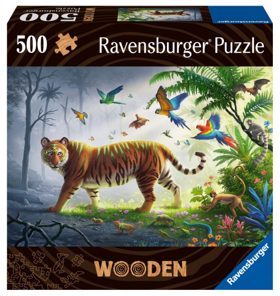 Drevené puzzle Tiger v džungli 500 dielikov