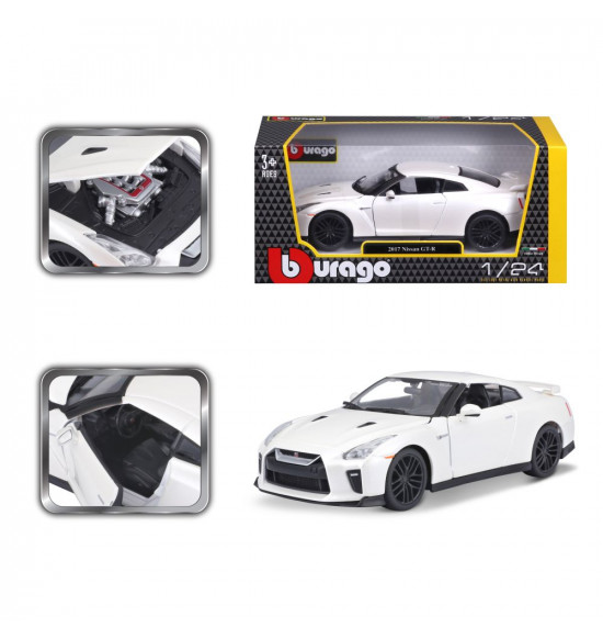 Bburago 1:24 Plus Nissan GT-R Metallic White