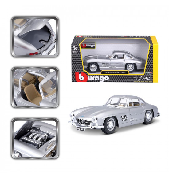 Bburago 1:24 Mercedes Benz 300SL Silver