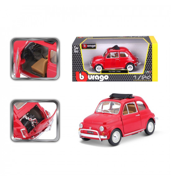 Bburago 1:24 Fiat 500L (1968) Red