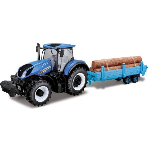 Obrázok BBURAGO - 1:32 Farm Traktor New Holland s vlečkou  na drevo