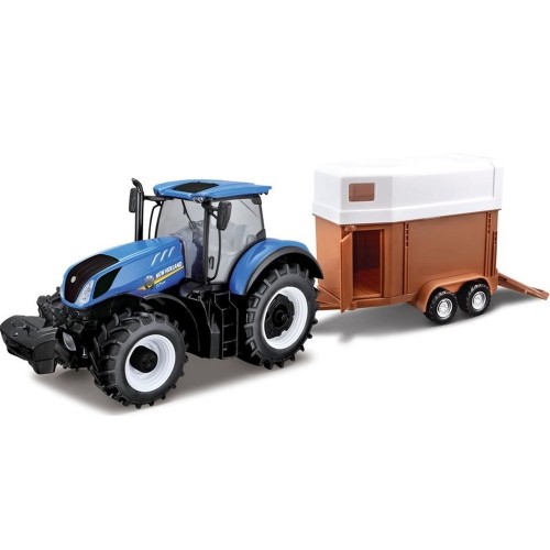 Obrázok BBURAGO - 1:32 Farm Traktor New Holland s vlečkou pre kone