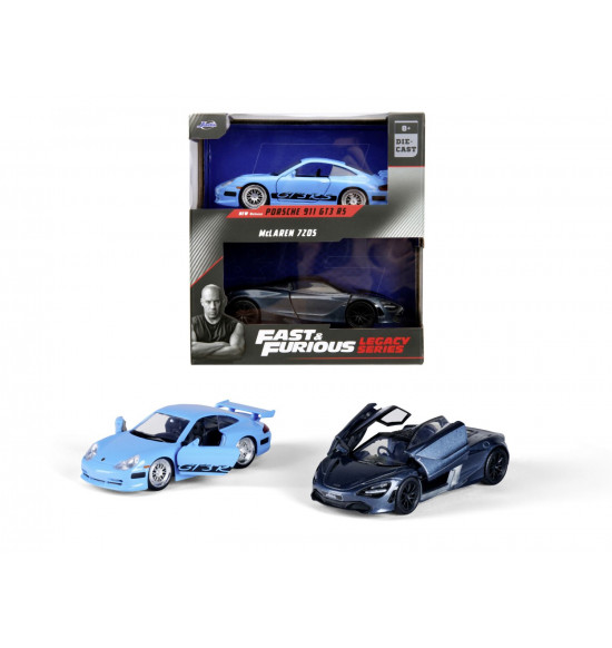 Rýchlo a zbesilo Twin Pack Brianovo Porsche 996 GT3 RS a Shaw´s McLaren, 1:32 Wave 1/2