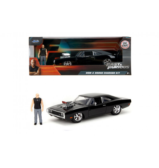 Rýchlo a zběsilo auto 1970 Dodge Charger 1:24 + figúrka Dominic Toretto