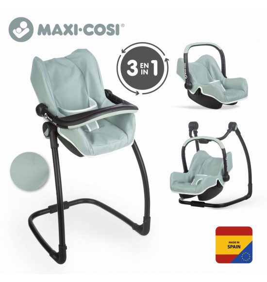 3v1 Autosedačka a stolička Maxi Cosi zelenosivá pre bábiky