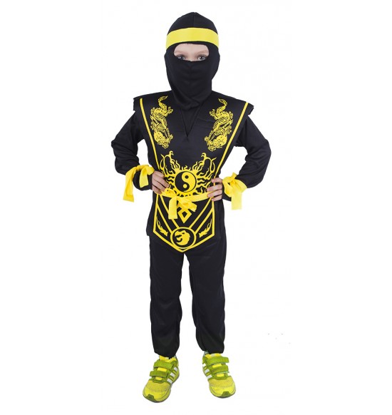 Detský kostým Ninja žltý (M)