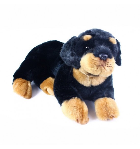 plyšový pes Rottweiler, ležiaci, 38 cm