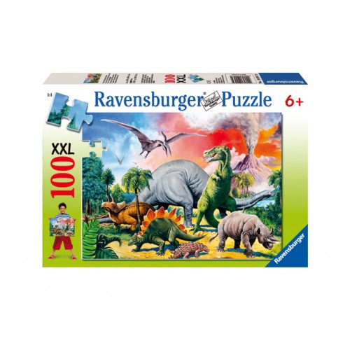 Obrázok Dětské puzzle RAVENSBURGER 100 dílků - Mezi dinosaury XXL