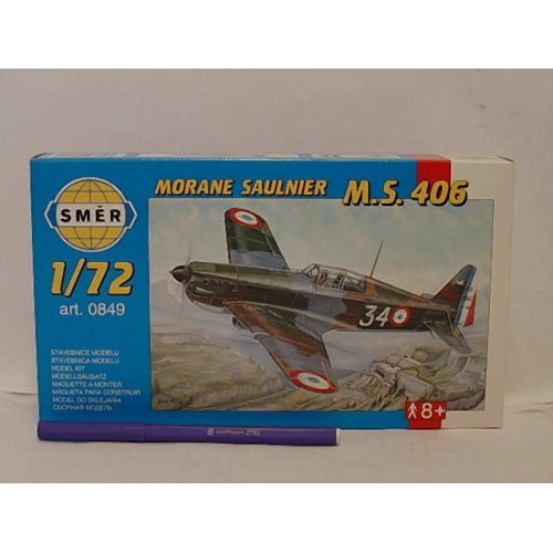 Obrázok Model Morane Saulnier MS 406 11x14,7cm v krabici 25x14,5x4,5cm